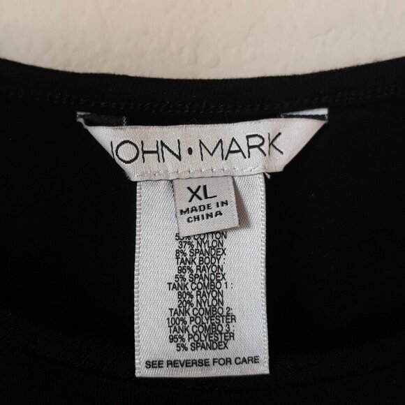 John Mark Sheer Mix Media Velvet Trim Tank Top XL Lagenlook Dark Romantic Fall - Picture 8 of 10